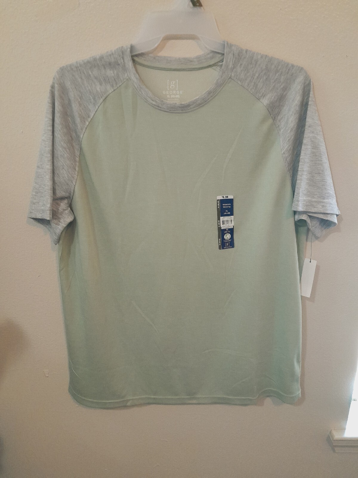 Mens George Size XL Raglan Tee Short Sleeve Tee Shirt Color green NWT