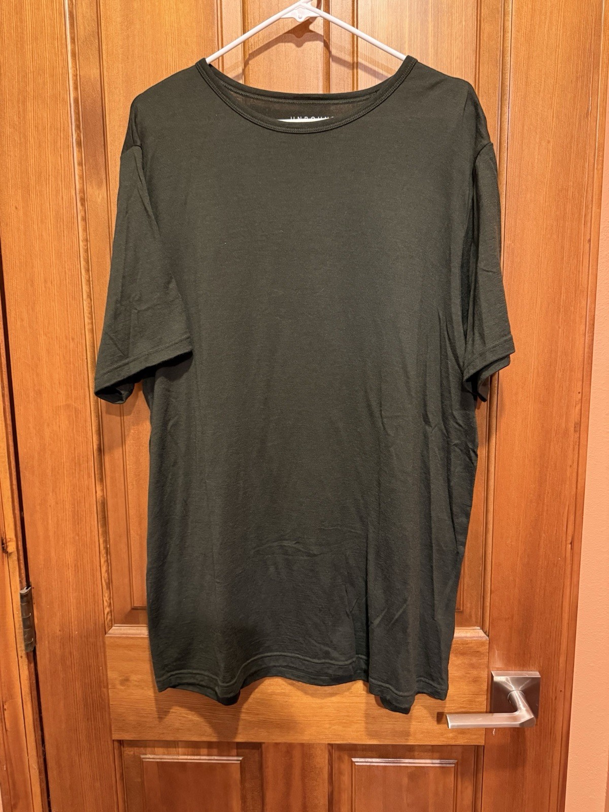 NEW! Unbound Merino Men’s XXL 2X 2XL Forest Green Crew T-Shirt Wool Short Sleeve