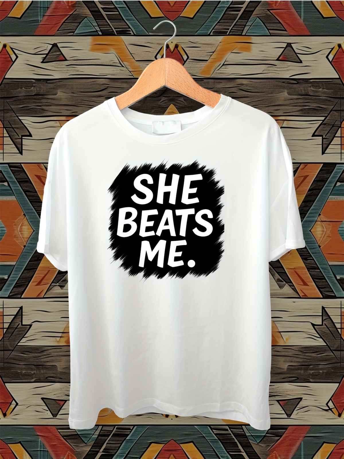 Funny I Do Beat Him Graphic T-Shirt Unisex Oversized Relaxed Crew Neck Short√ gallery