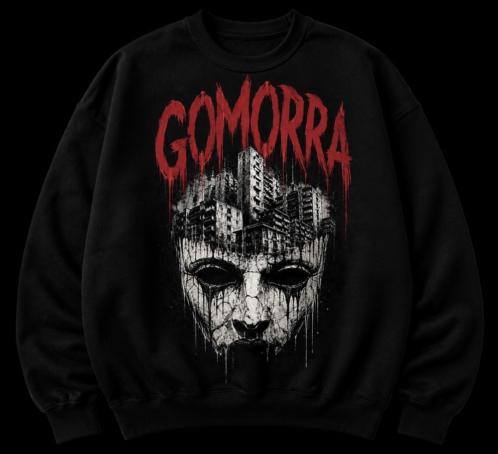 BLACK CREW NECK SWEATSHIRT GOMORRAH HORROR TV series Napoli Sky