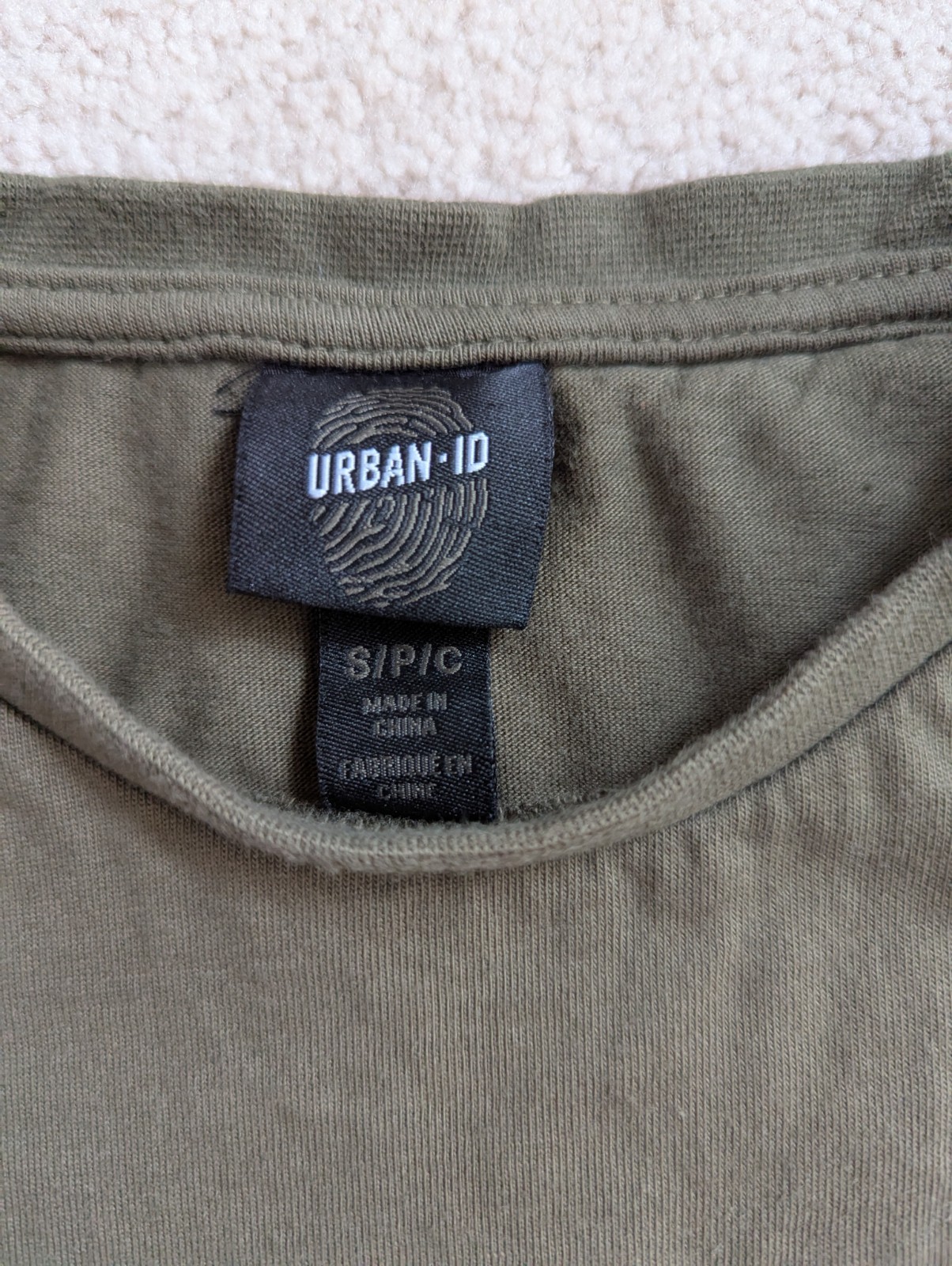 Urban ID Rare Military Green Men's T-shirt With Pocket And Capped Shoulder Sz S gallery