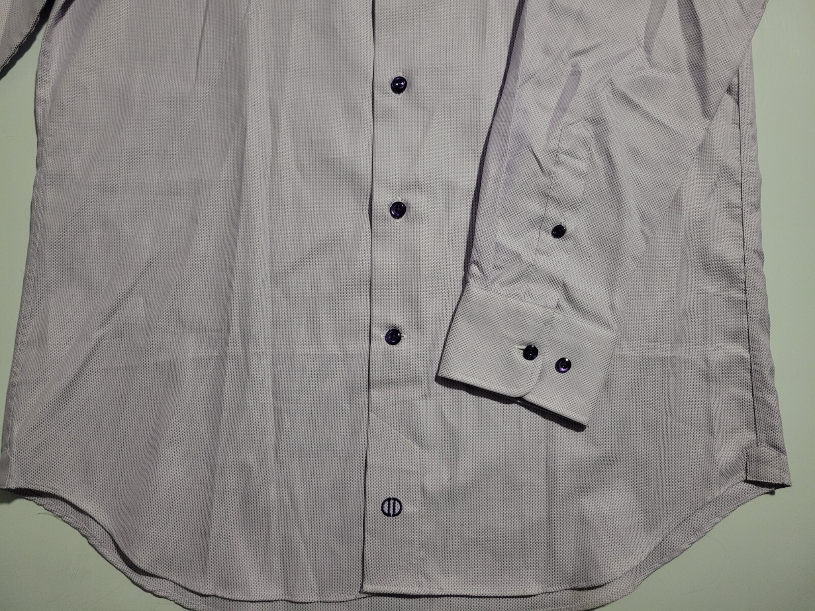David Donahue Button Shirt Mens Large Trim Fit Light Purple Collared Formal gallery