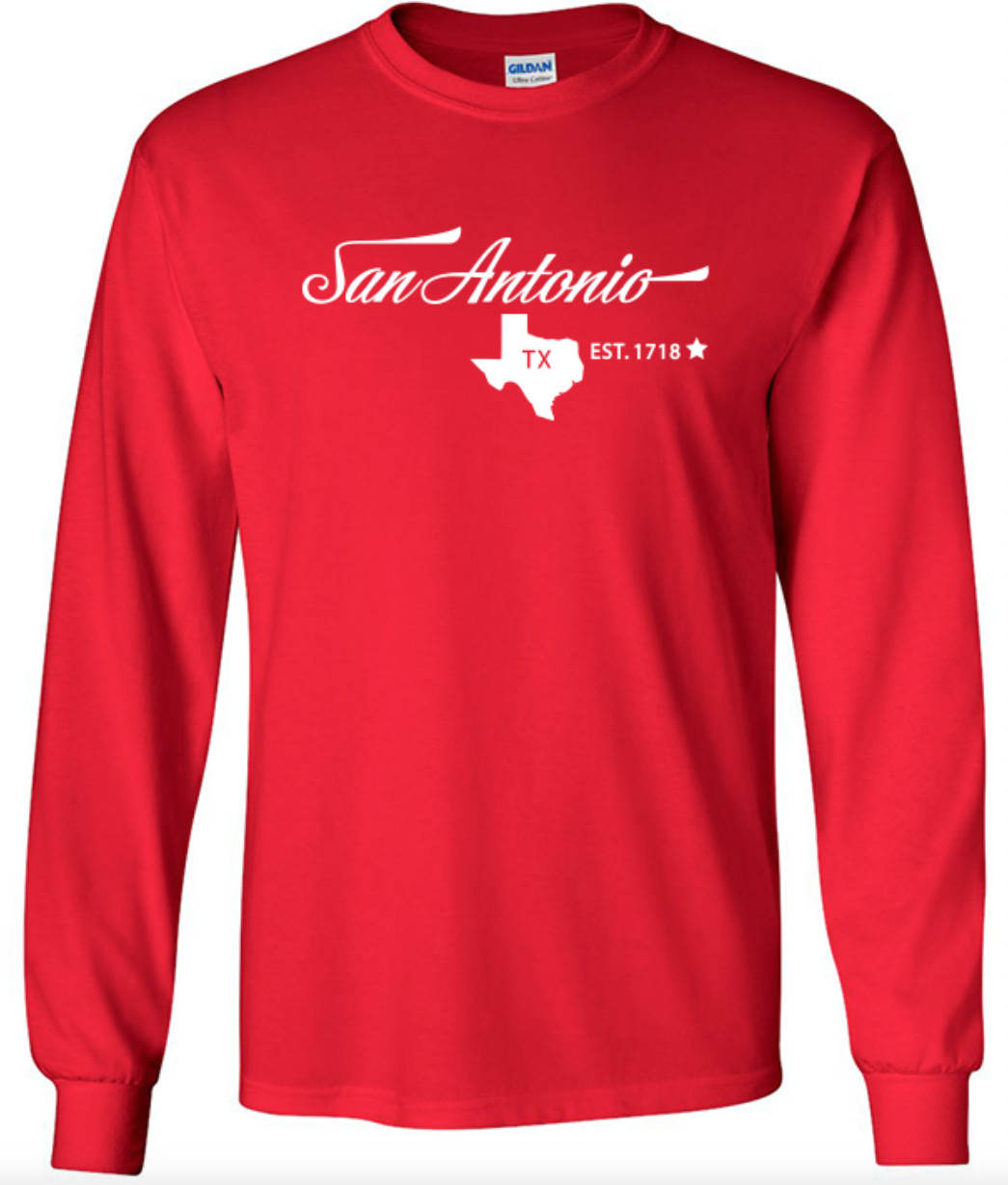 San Antonio Texas State T-Shirt Long Sleeve Graphic tee Unisex apparel Text gallery