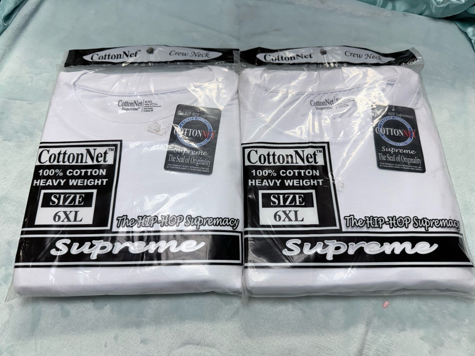 CottonNet Supreme T-Shirt Round Neck Short Sleeve Size 6XL Shirt White 2 pack gallery
