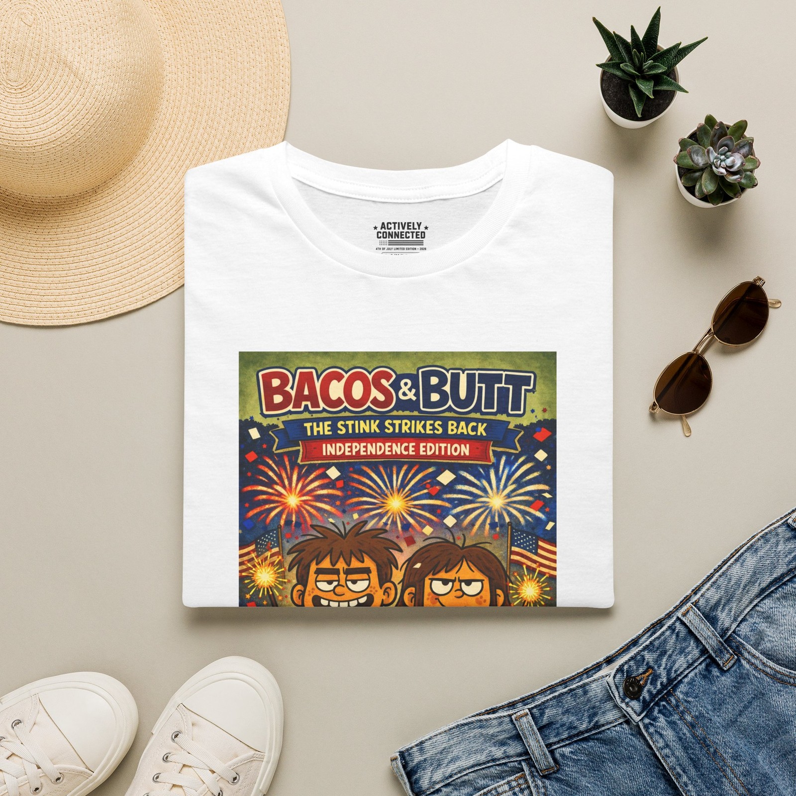 Bacos & Butt The Stink Strikes Back T-Shirt | Independence Edition gallery