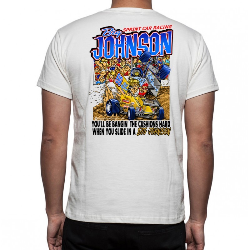 BIG JOHNSON Sprint Car Racing White Shirt