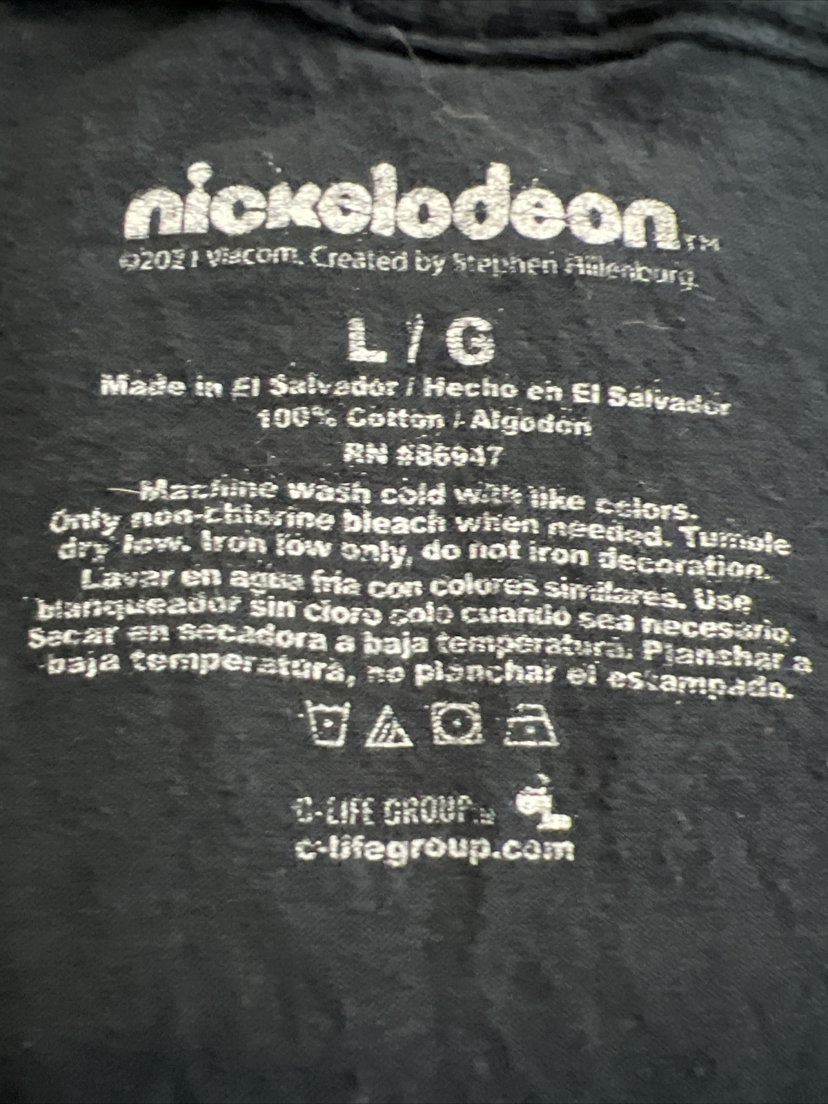 Nickelodeon SpongeBob Square Pants Cast Men's Large Black Shirt Tee gallery