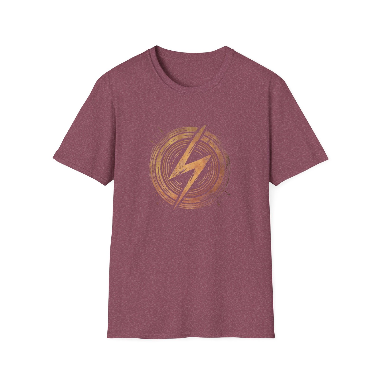 LIGHTENING BOLT Minimalist Transparent Graphic Urban Tee -Textured Glowing Flame