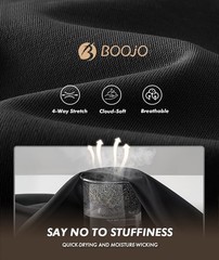 BOOJO 7 Pack Workout Shirts for Men-Quick Dry Black Gym Moisture Wicking Shor…