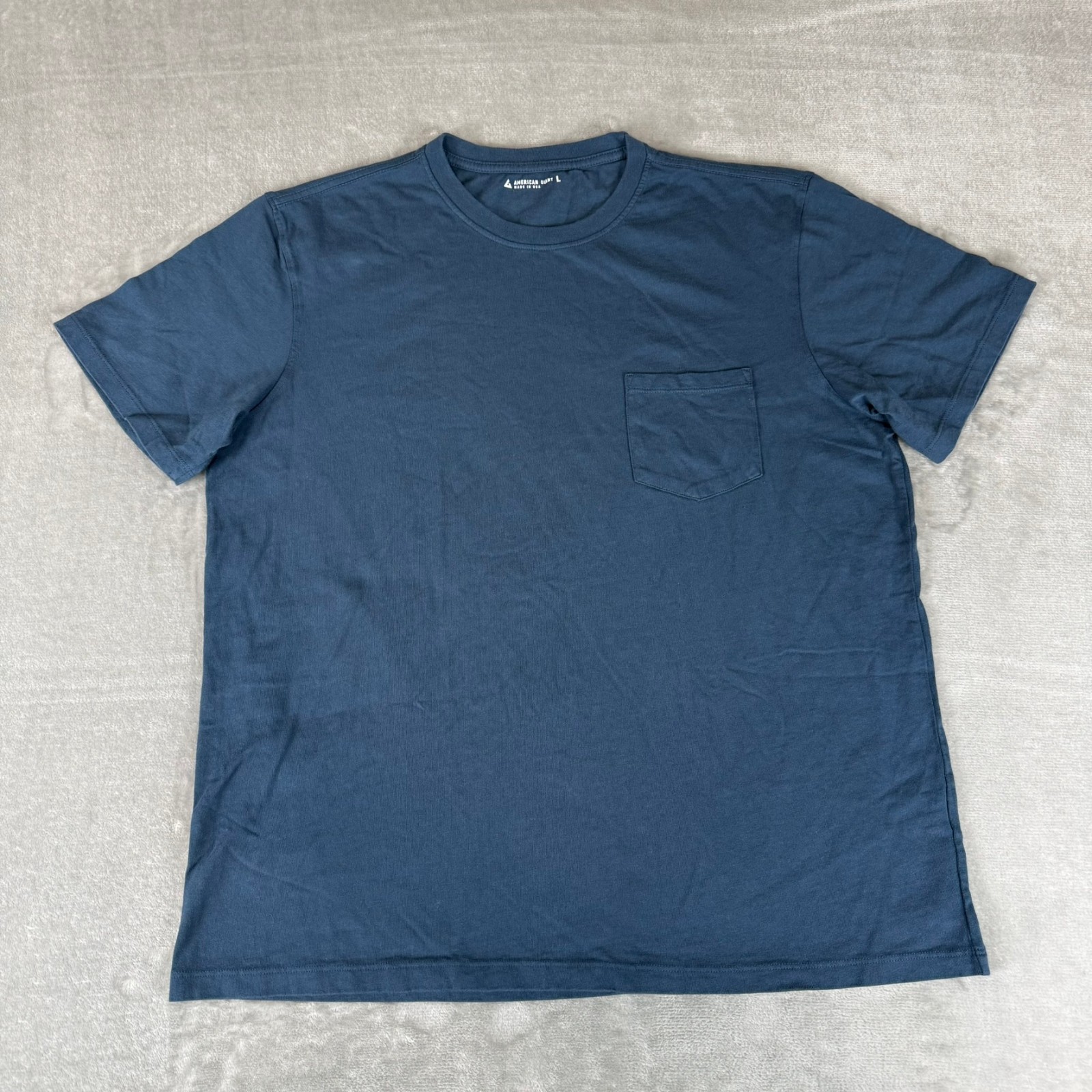 American Giant Pocket Tee T-Shirt Mens Large Spellbound Blue Crewneck USA NWOT gallery