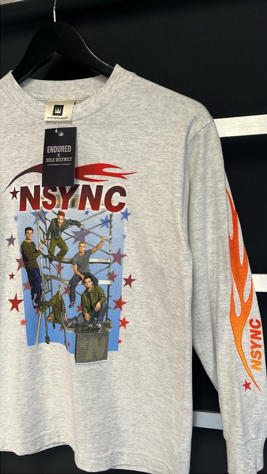 Vintage 90s *NSYNC Flame Longsleeve Winterland Size XS Made In USA gallery