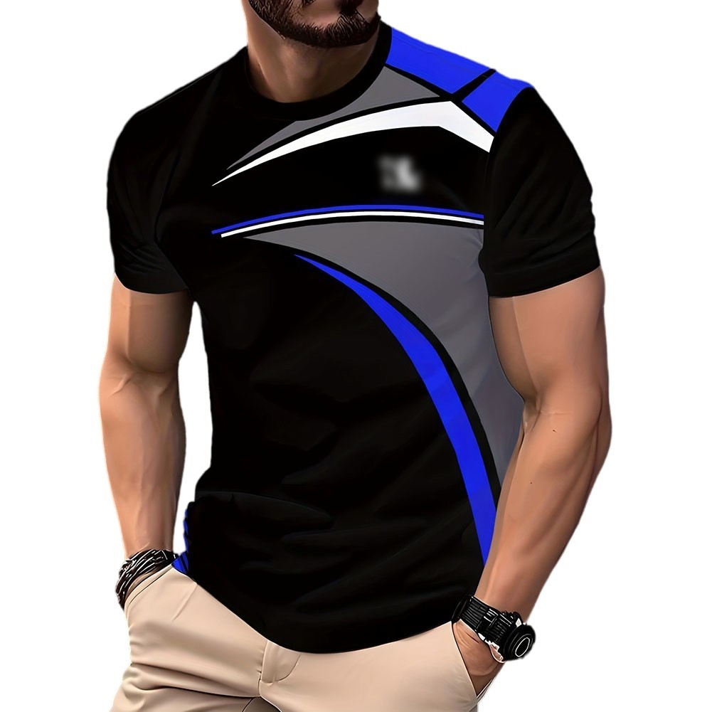 Men's Short Sleeve Casual T-Shirt 3D Printed Polyester Moderate Elasticity gallery