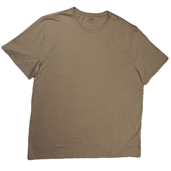 New Vince Essential Pima Cotton Crew Neck T-Shirt Sz XL Men’s Tan Brown NWT