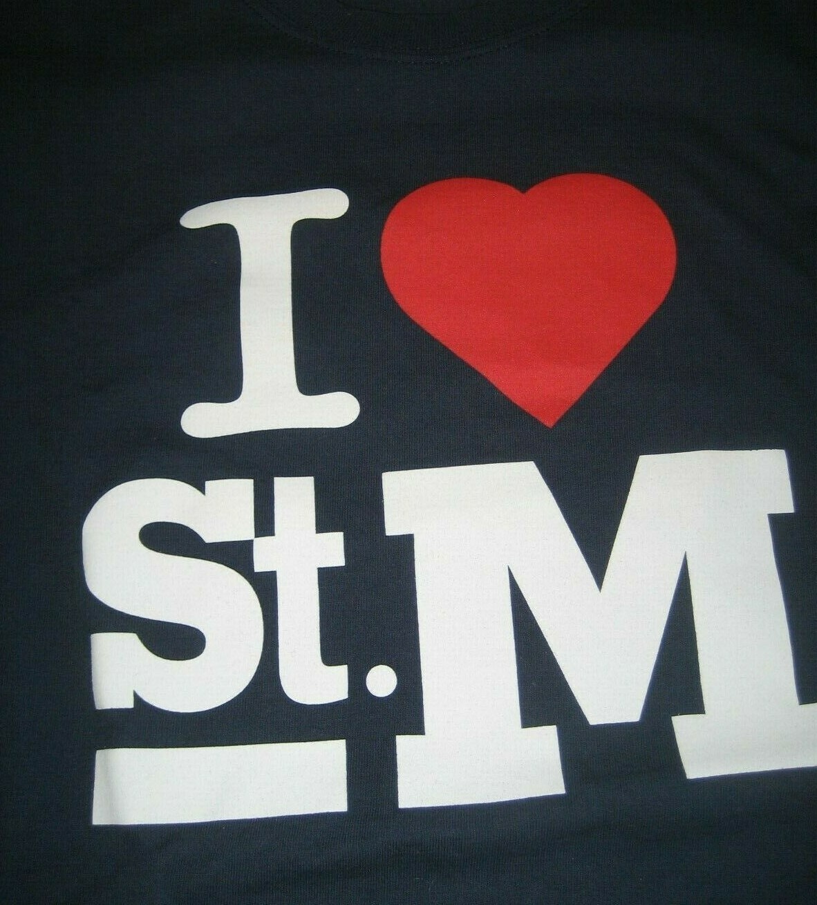 NEW Mens M Navy Blue White Red I LOVE ST. M Heart S/S T-Shirt TEE C Port gallery