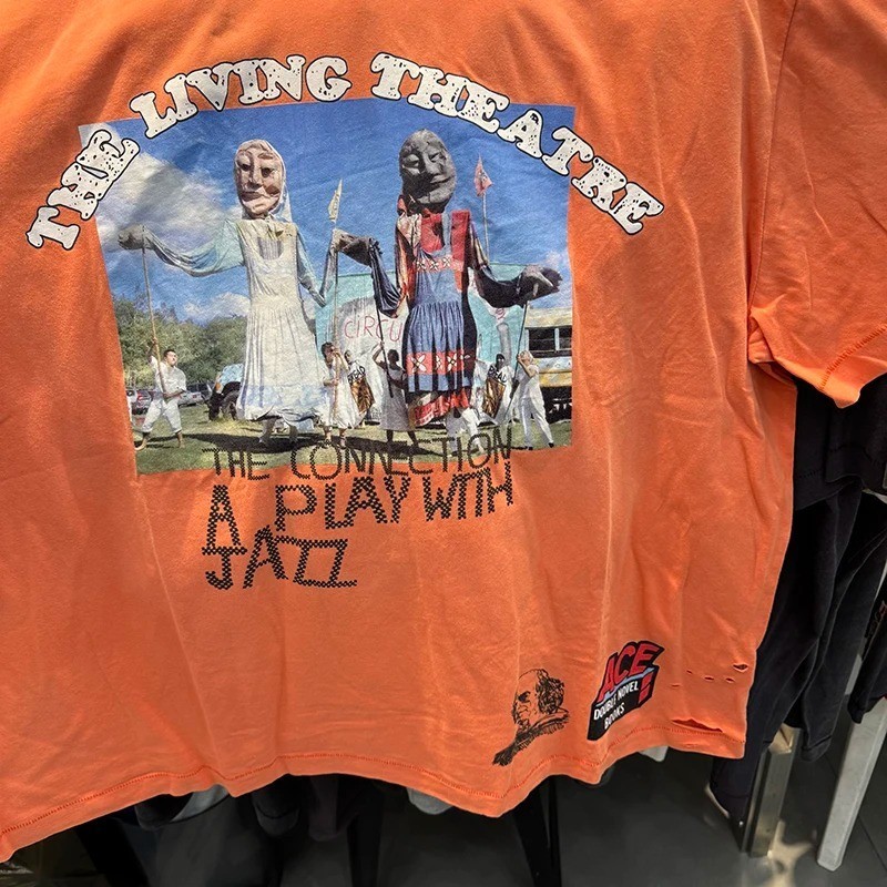 Hollywood Living Theatre Connection Play Jazz Mens Orange Cotton T Shirt gallery