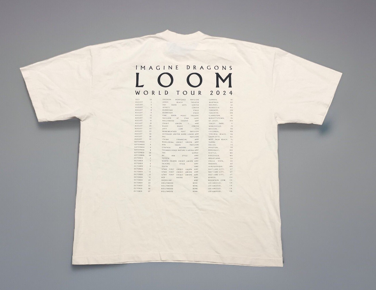 Imagine Dragons T Shirt XXL Cream LOOM World Tour 2024 Merch NEW *flaw gallery