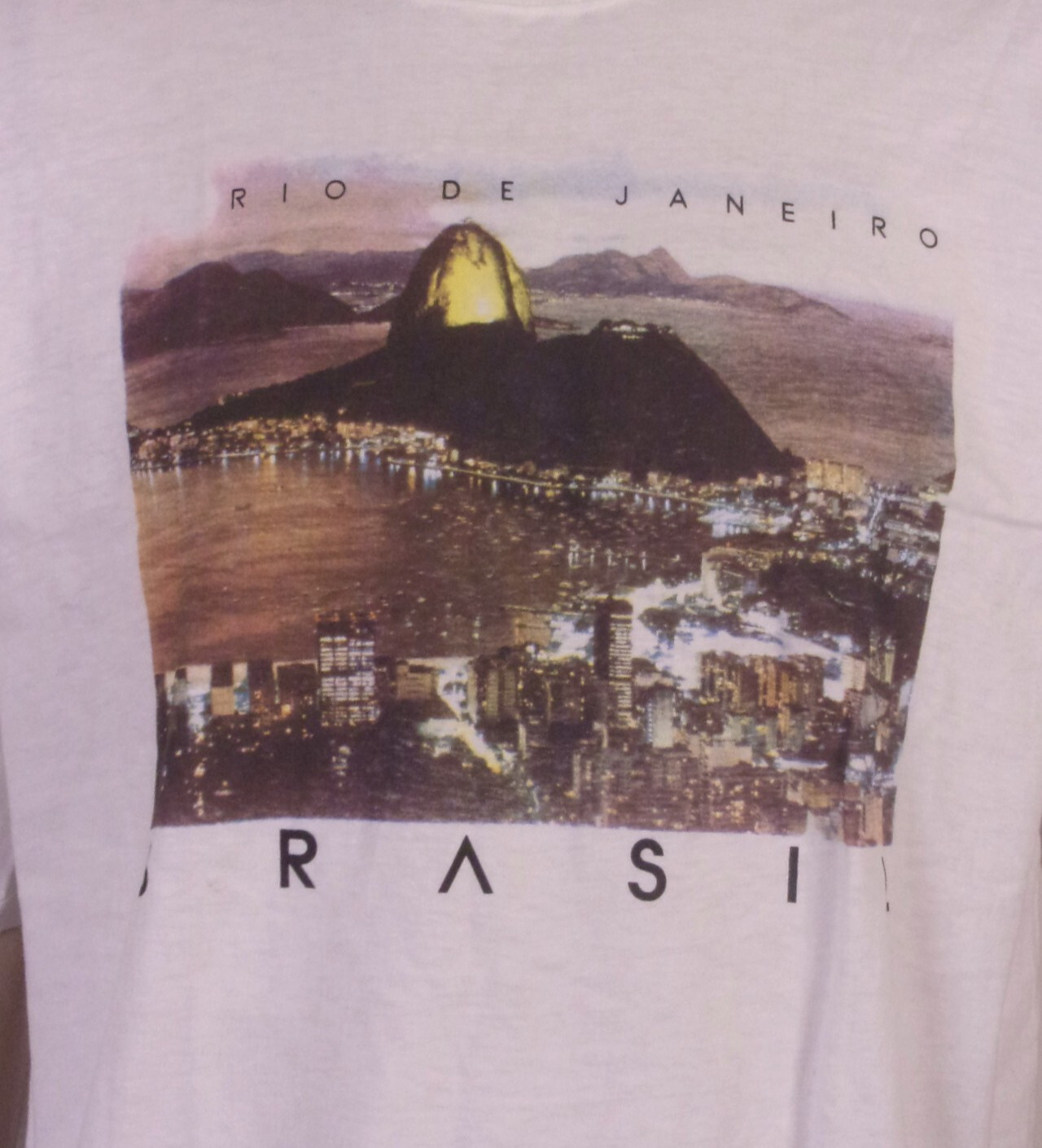 vintage 90s retro Rio De Janeiro Brasil Brazil T-Shirt Tourist Vacation SZ L