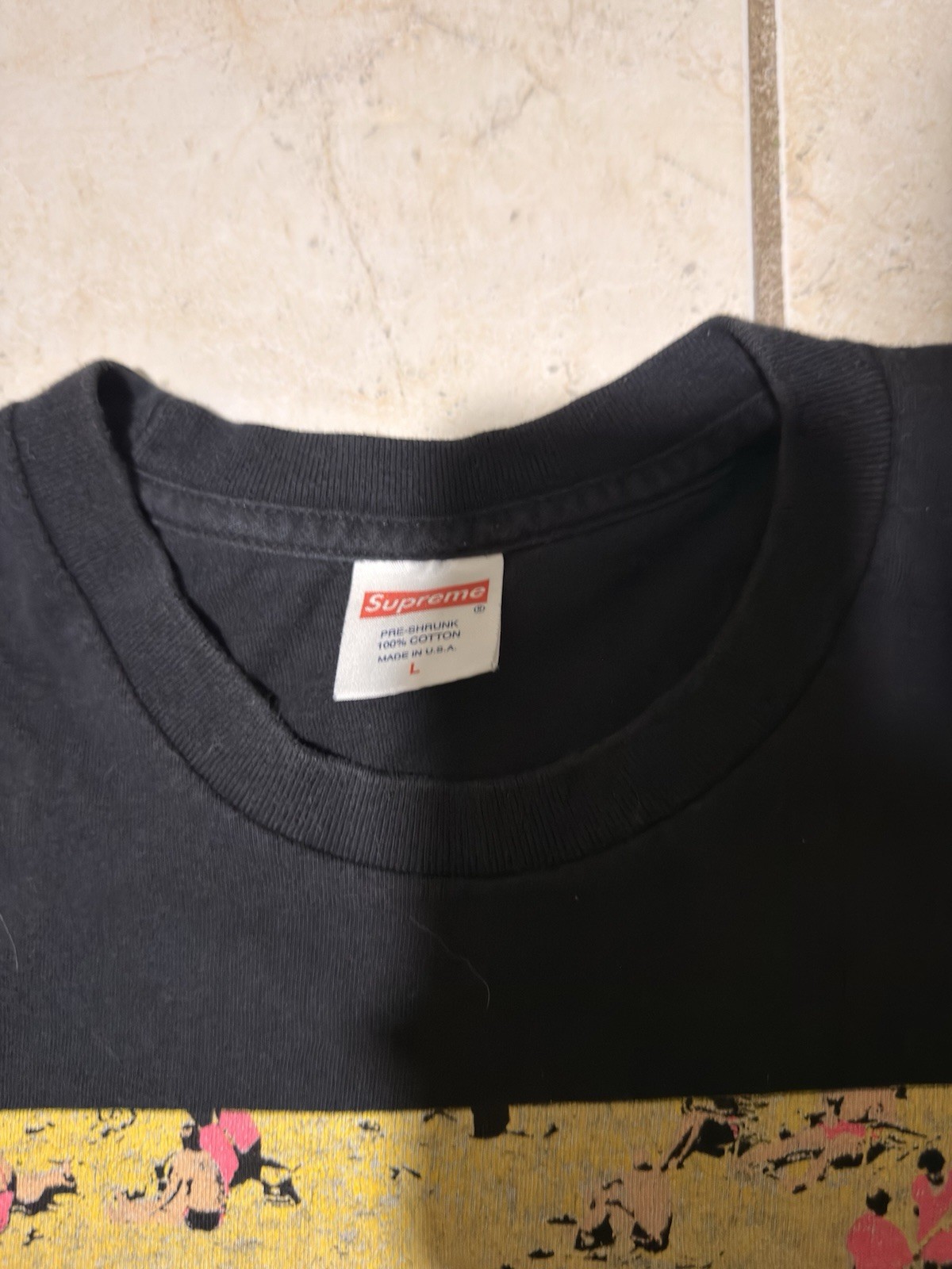 Supreme Beach Tee T-Shirt Black Mens L SS16 gallery