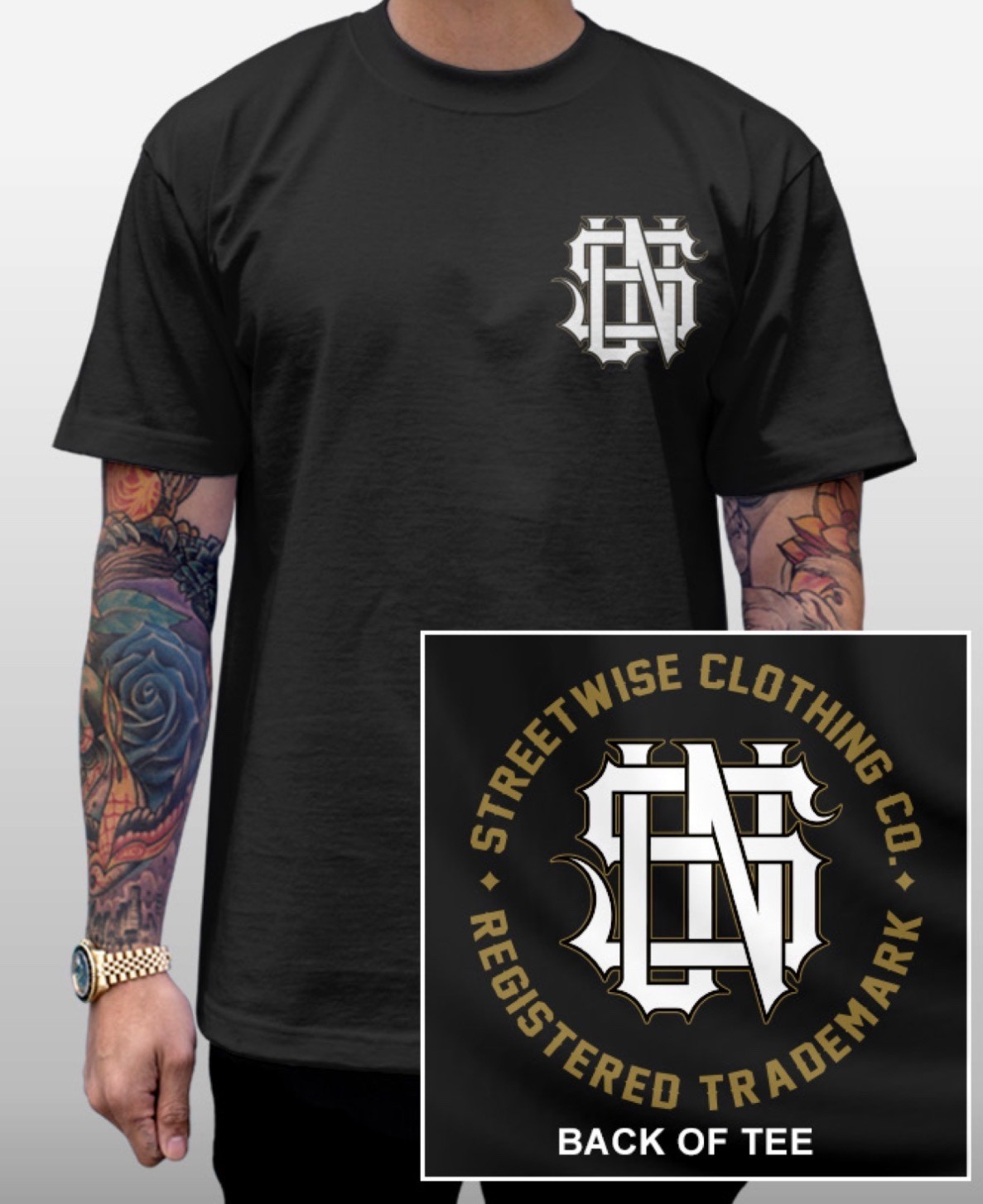 Streetwise Flaks SW Logo Graphic T-Shirt Black M-L-XL-2XL-3XL-4XL-5XL gallery