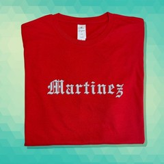 Custom Last Name Embroidered Text Old English Your name Brand Embroidered Tee