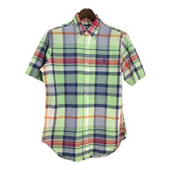 Ralph Lauren Button Down Shirt Light Green Check M Made in Japan