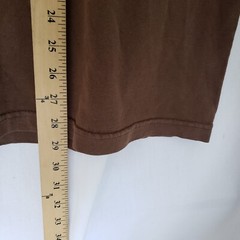 AAA Men Brown Vintage Worn Marcos Graffiti Design Short Sleeve T-Shirt Size L