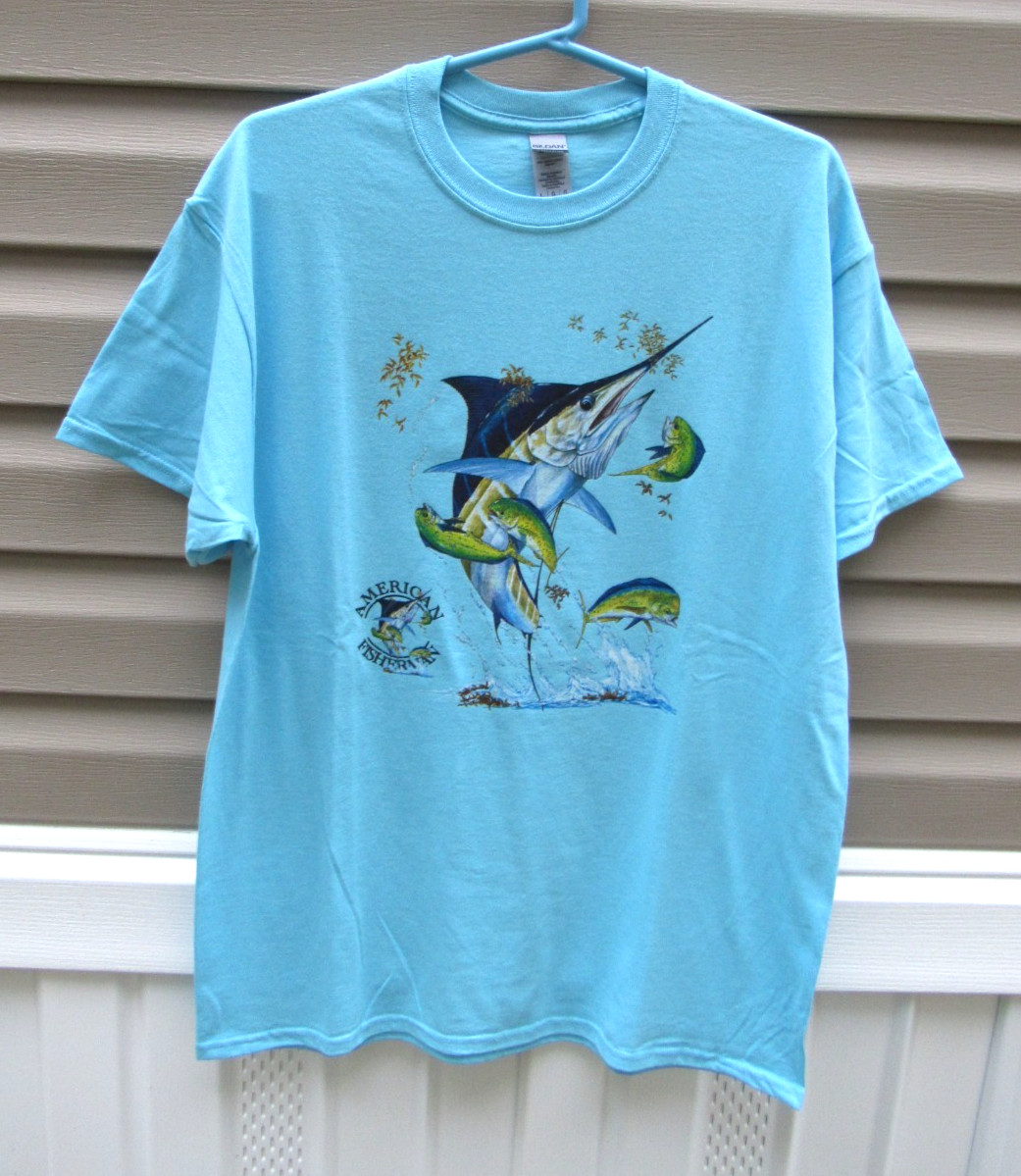 American Fisherman short sleeve blue T shirt - Large gallery
