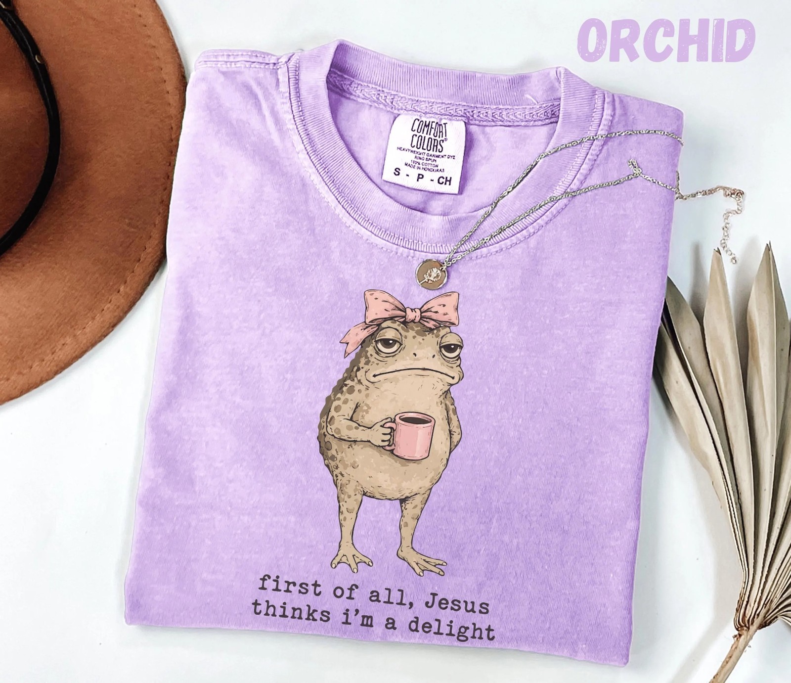 Christian Frog Shirt, Jesus Thinks I'm A Delight, Garment-dyed Tee T-Shirt gallery