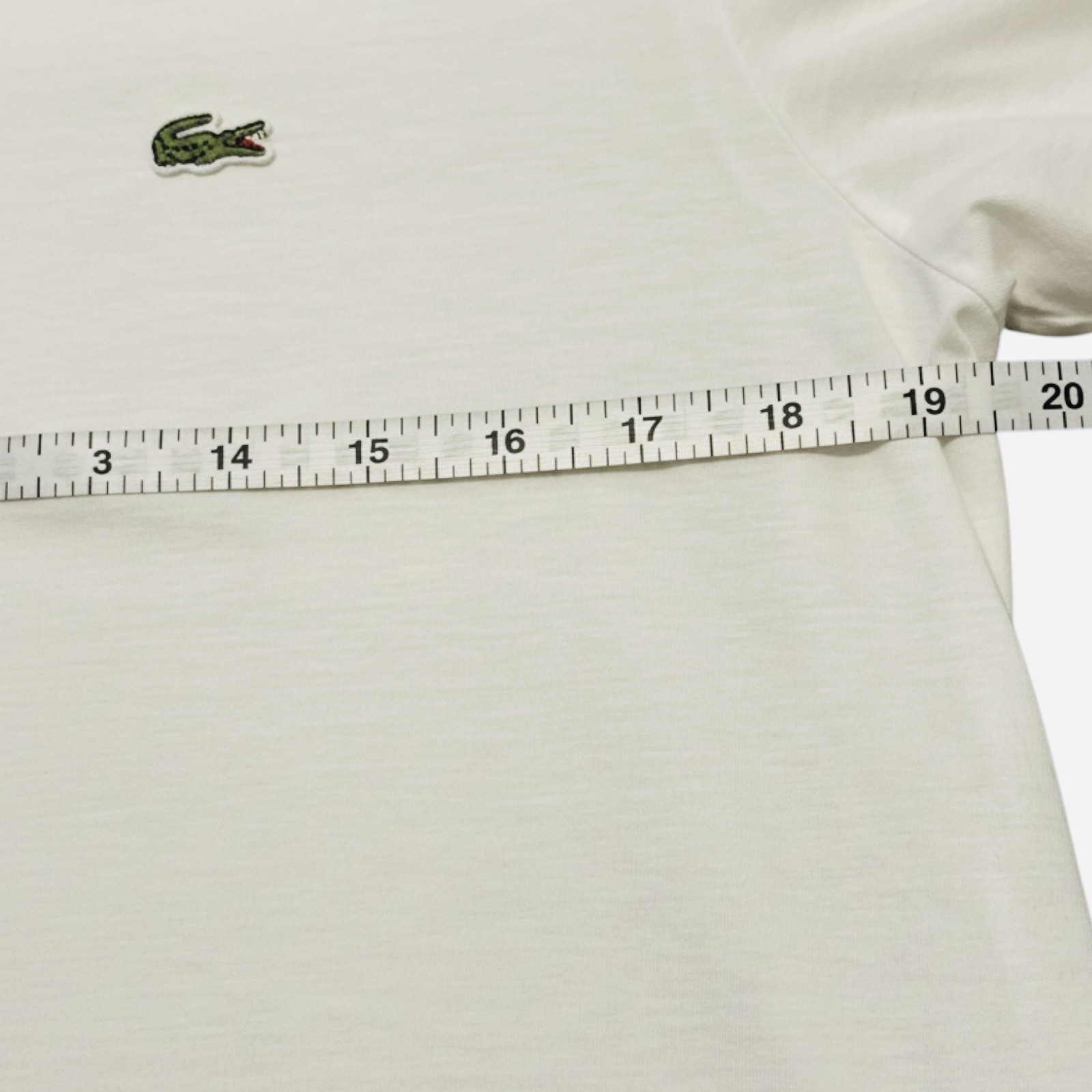 Lacoste Shirt Mens L Henley Short Sleeve White Green Croc Logo 1/4 Button Tee * gallery