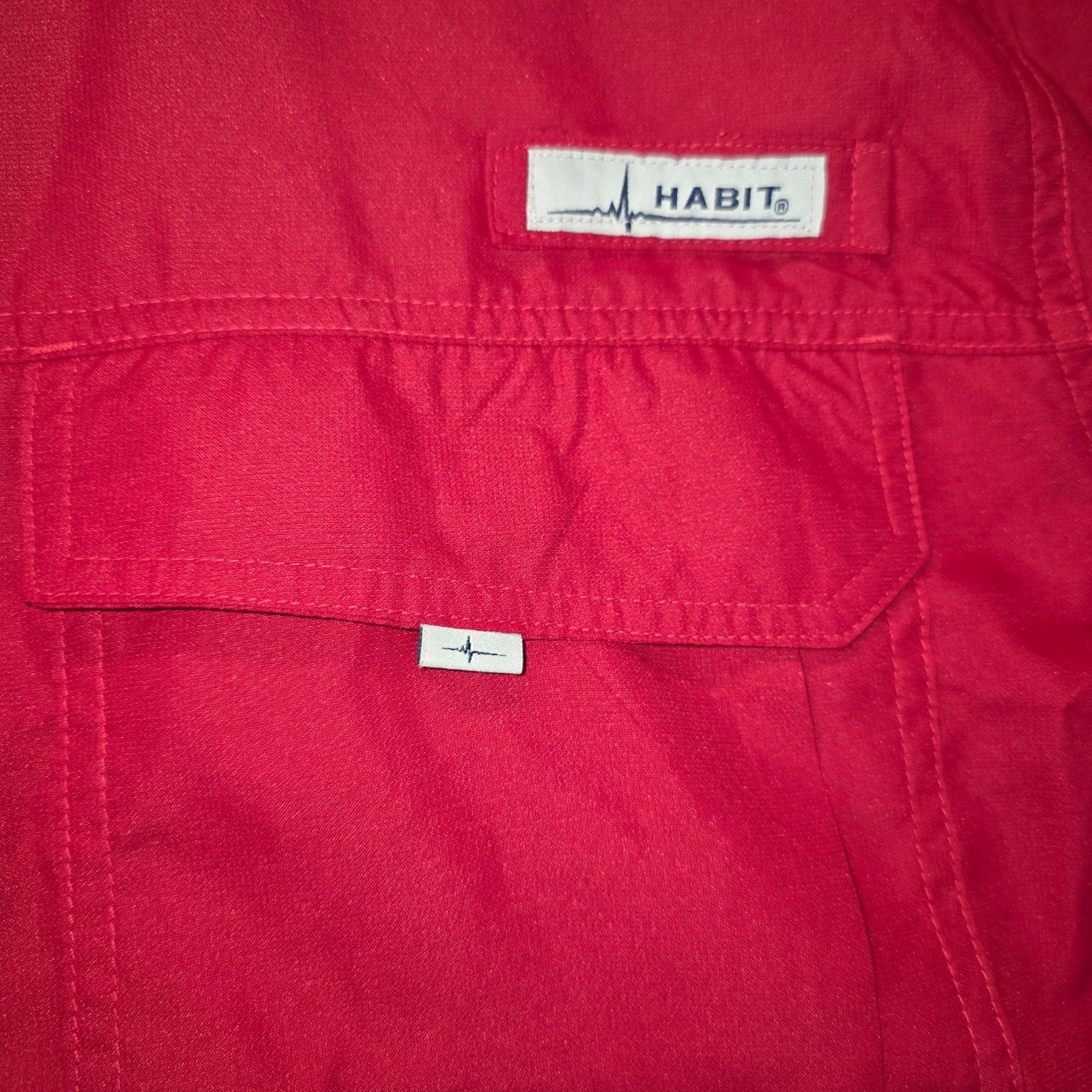 Habit Mens Fishing Shirt 2XL Red Short Sleeve Outdoor Campcore UPF 40+ Hike Gorp gallery