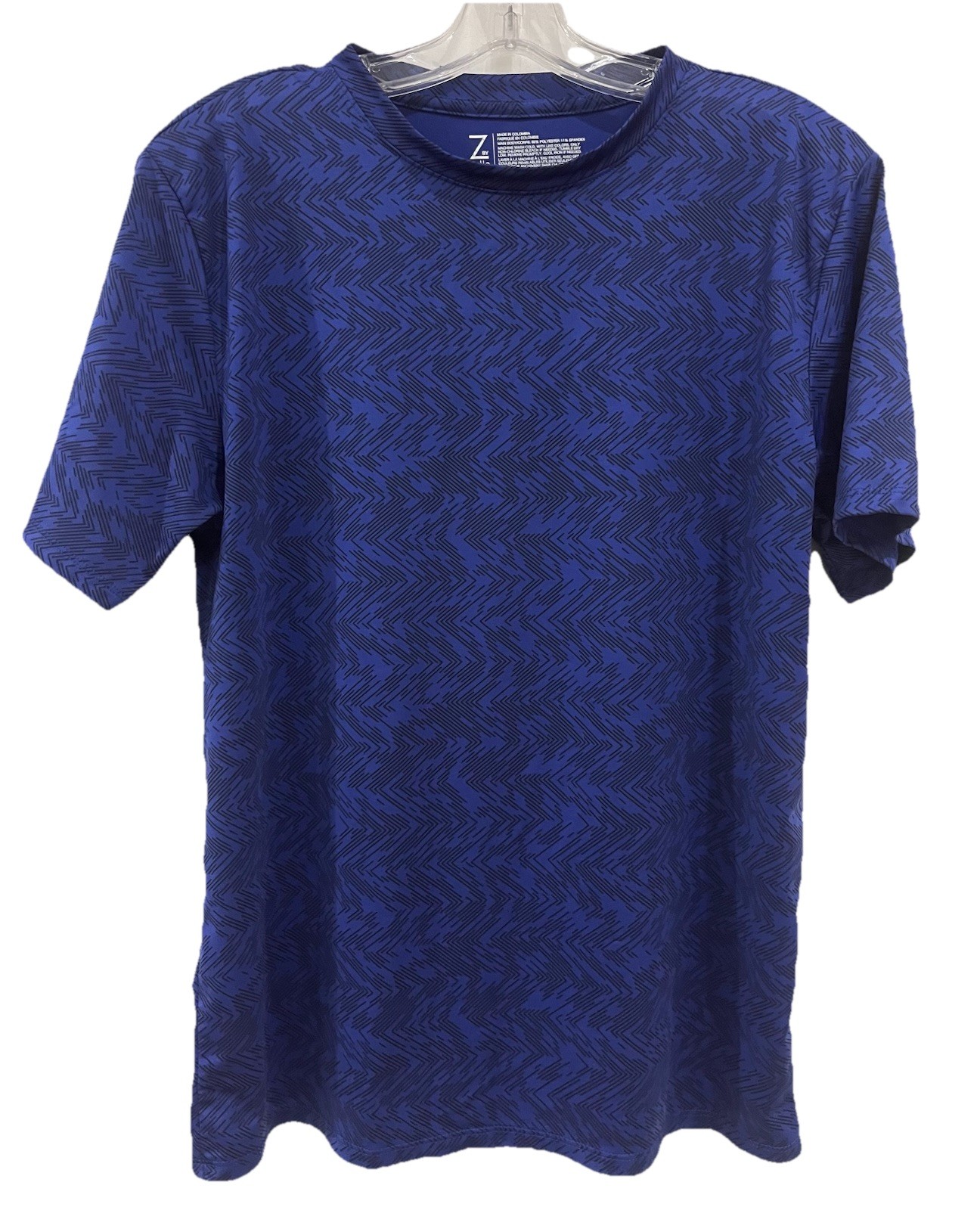 Z By Zella Boys XXL Or Men’s M Performance T-shirt Top Blue Black Short Sleeve gallery