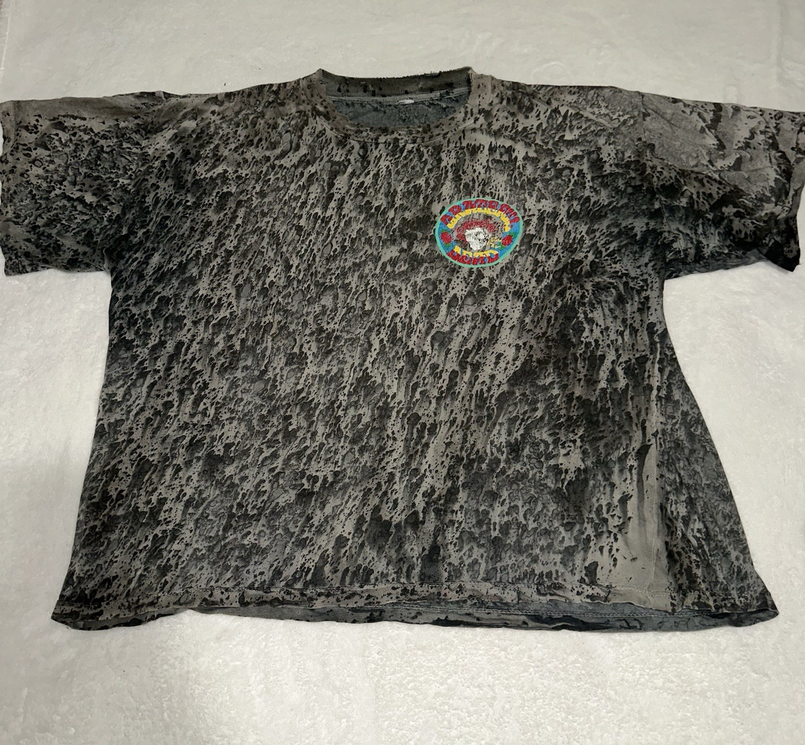 Vintage 1995 Grateful Dead Bertha T Shirt Brockum AOP Acid Wash Skull Roses