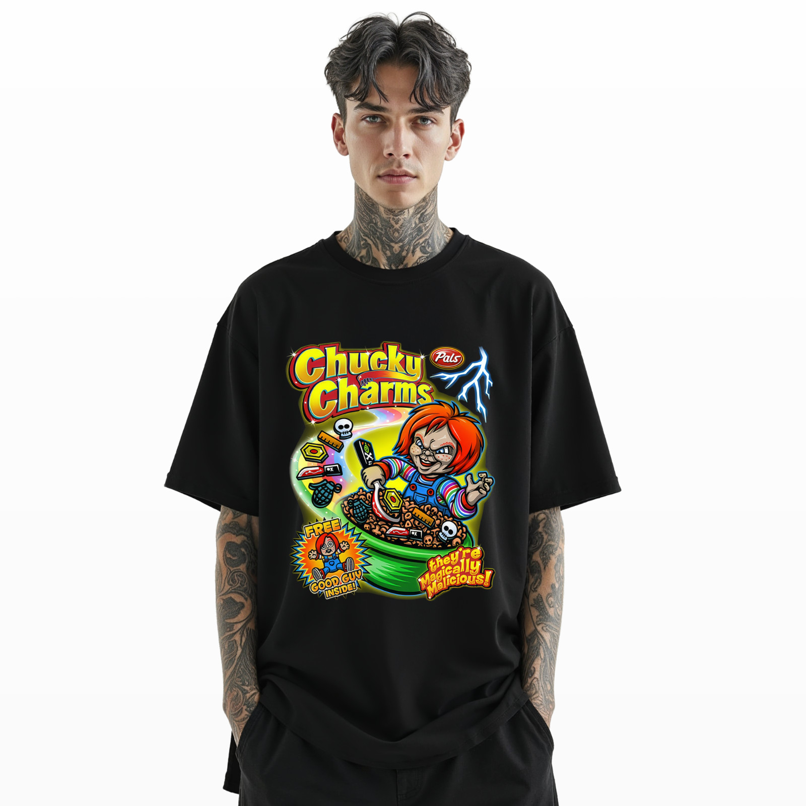Chucky Charms Horror Cereal Parody T-Shirt – Funny Scary Movie Graphic Tee A101 gallery