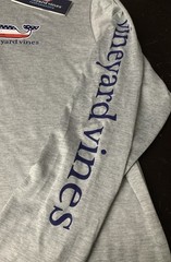 NWT Vineyard Vines Blank Harbor LS T-shirt Mens Size Medium Gray Americana G12