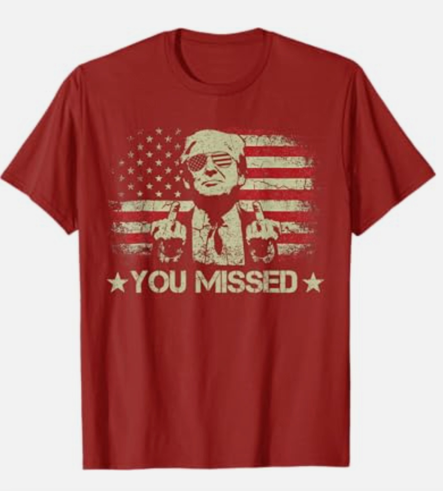 Trump Missed Me 45 47 Vance MAGA We Stand Shooting Never Surrender Fight T-Shirt gallery