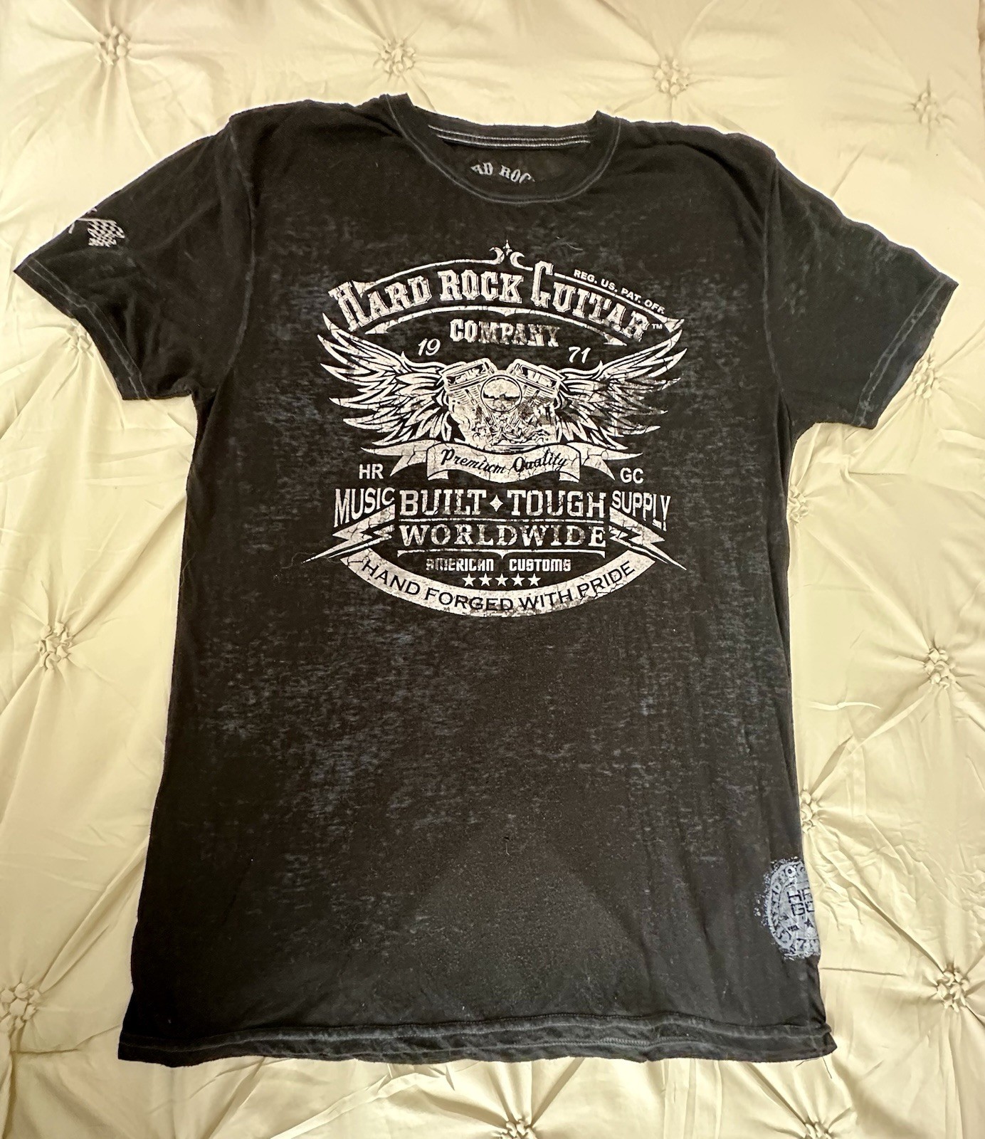 🔥Hard Rock Black Sheer Graphic Tee Vintage Rock Style Shirt Mens M✨ gallery