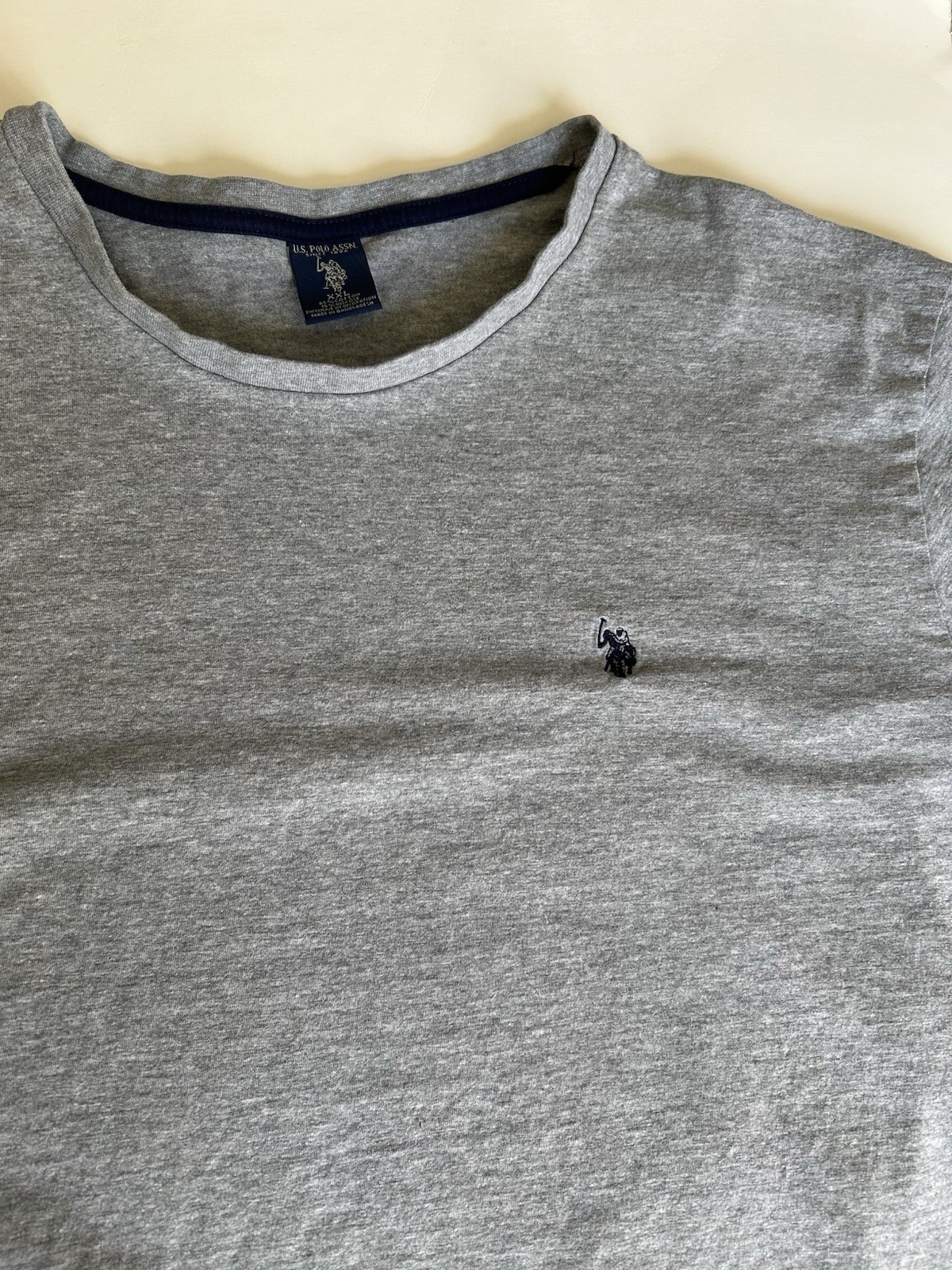 U.S. Polo Assn. Men's XXL Gray Solid Logo Crew Neck Long Sleeve Knit T-Shirt gallery