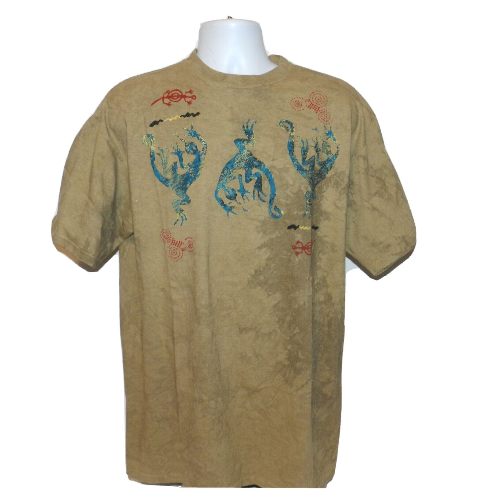 VINTAGE ANDREA BRAGG DESIGNS T-SHIRT LIZARD BROWN SIZE XL gallery