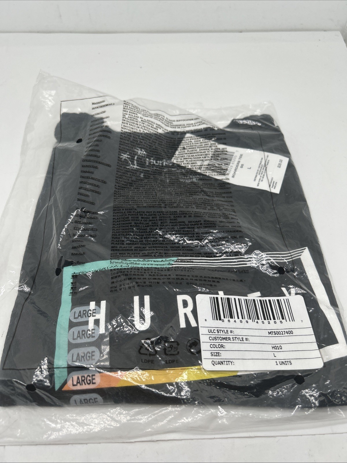 Black Hurley T-Shirt Large Short Sleeve Tee Top Crew Neck Surf Boarders Tee T10 gallery