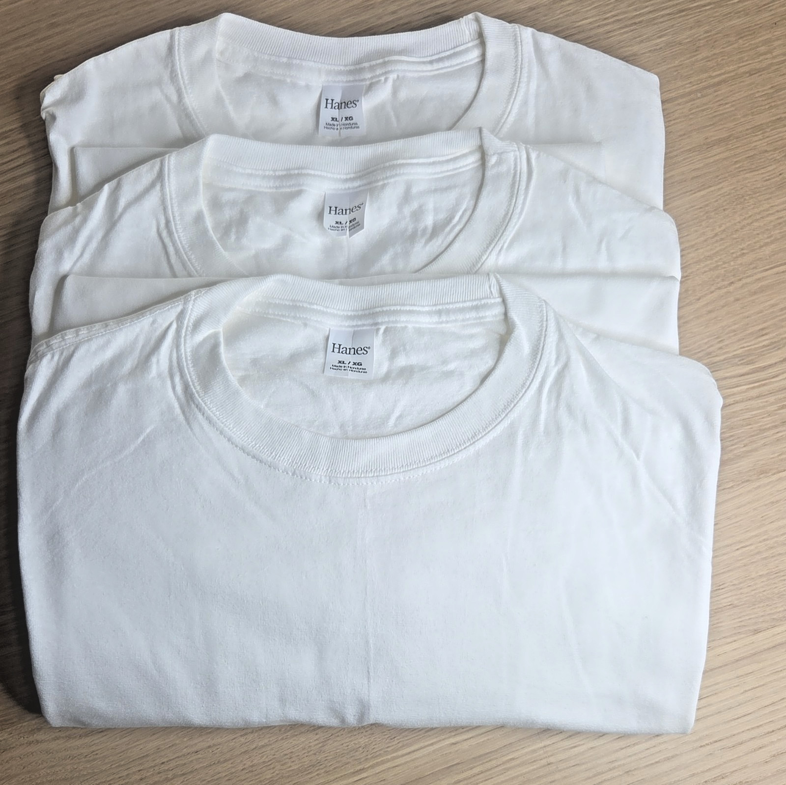 Hanes Men’s (MEDIUM) White Long Sleeve 100% Cotton T-Shirt 3-Count FREE SHIPPING gallery