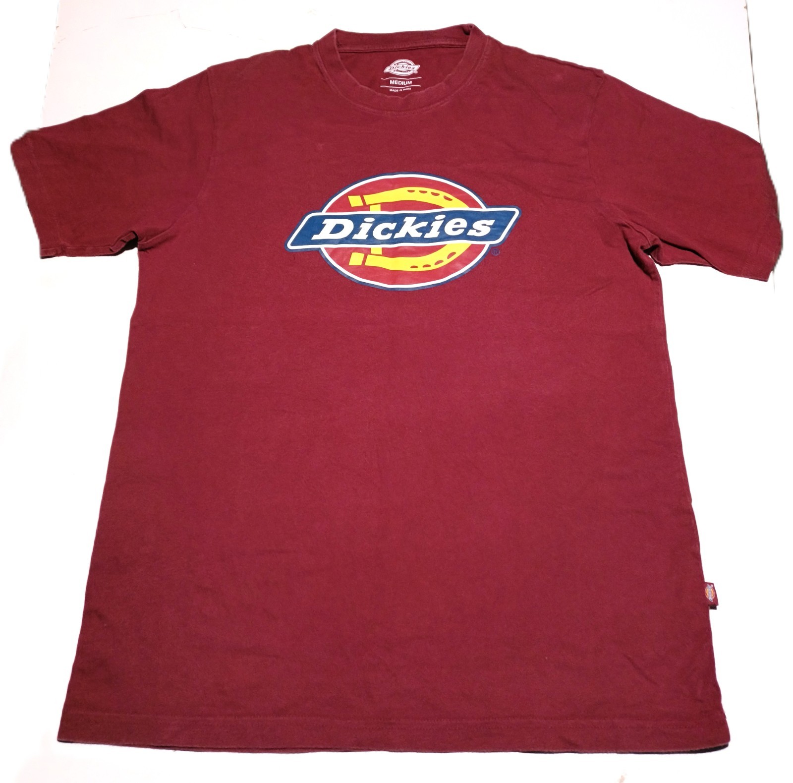 Dickies T-Shirt M Red Burgundy Classic Horseshoe Graphic Logo Cotton Tee Mens gallery