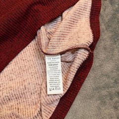 Ted Baker London Shirt Ribbed Long Sleeve Crewneck Top Burgundy Mens Medium NWT
