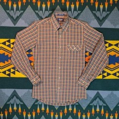 Arrow plaid button-up single needle tailored dress shirt Small