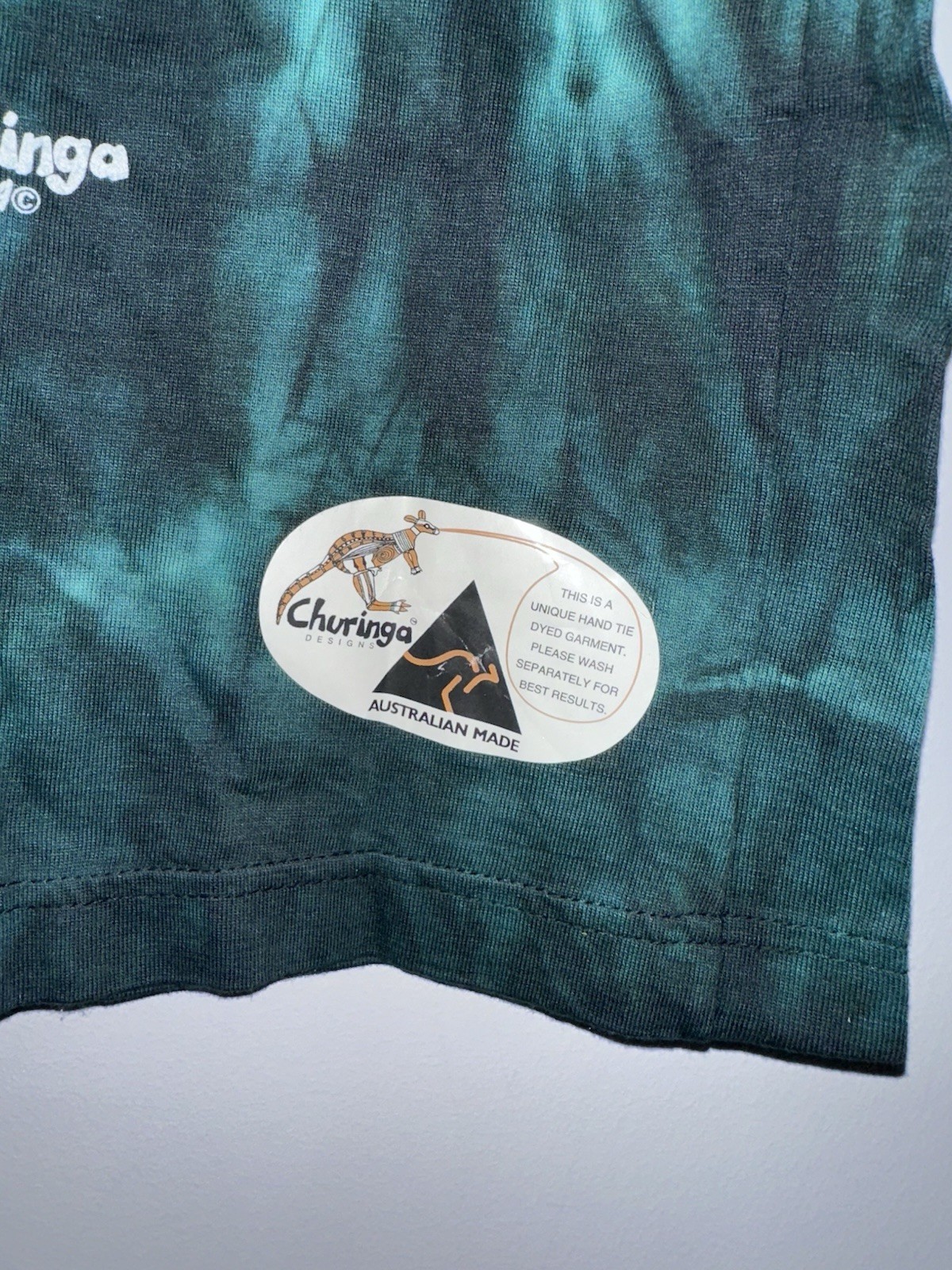 NWT Churinga Designs Australia Green Tie Dye Koala Dreaming T Shirt L Aboriginal gallery
