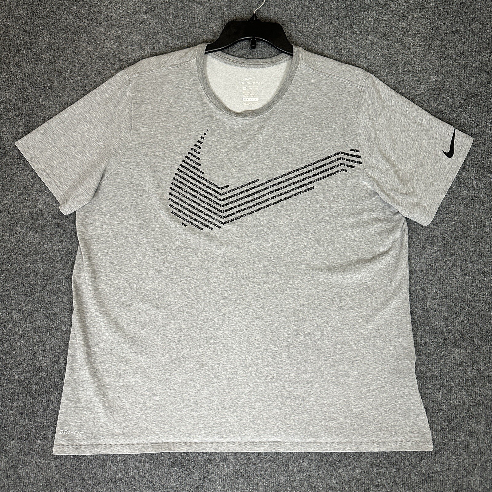Nike Shirt Mens 2XL Gray Dri-Fit Swoosh Short Sleeve Activewear Casual XXL Adult gallery