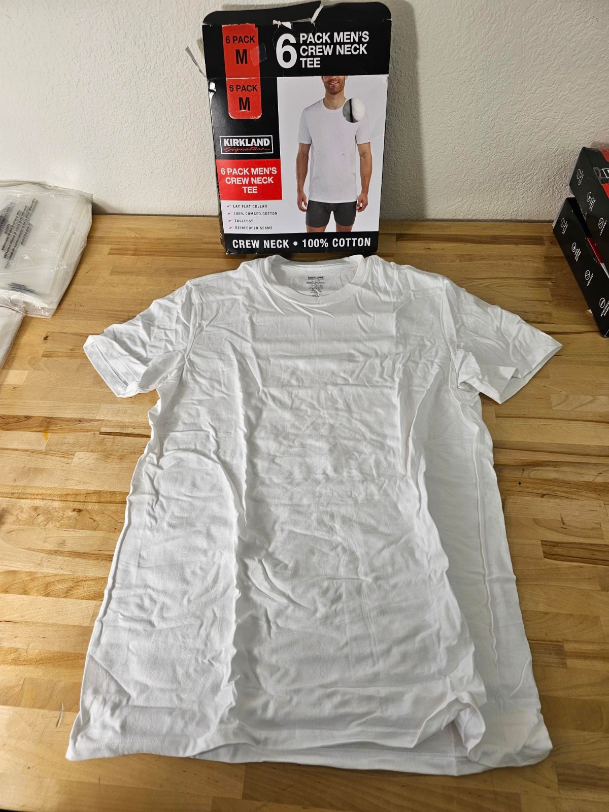 M / MEDIUM – WHITE – 6 PACK – Kirkland Signature Men’s Cotton Crew Neck T-Shirts