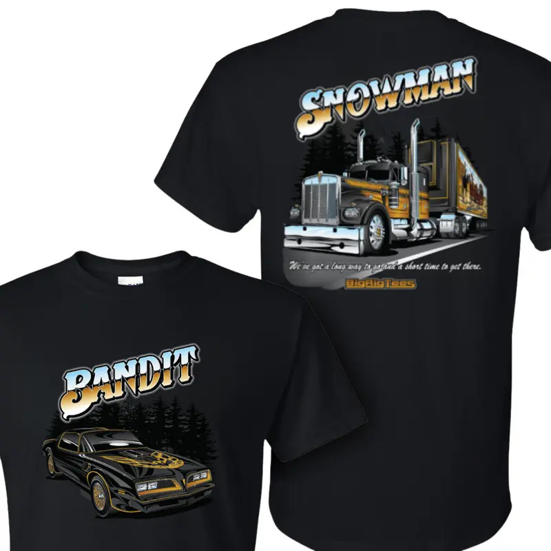 Snowman Bandit Graphic T-Shirt Classic Rig Muscle Car Trucker Gift Tee gallery