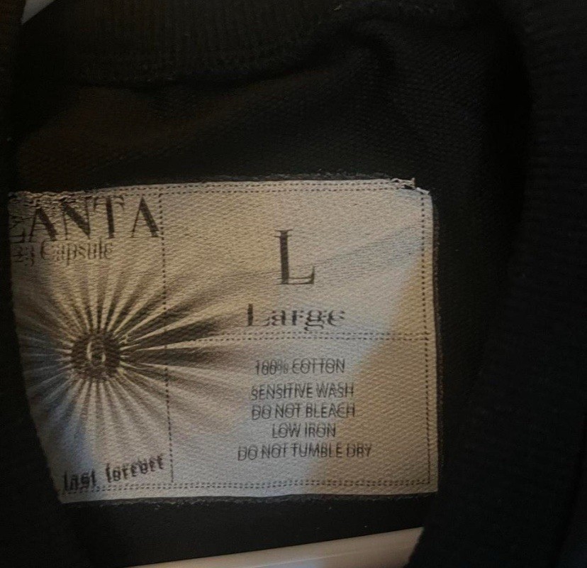 ANTA Capsule Men's Graphic Print Long Sleeve Cotton T-Shirt Black White Size L gallery