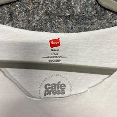 Hanes Tagless Shirt Men L White Short Sleeve Basic Streetwear