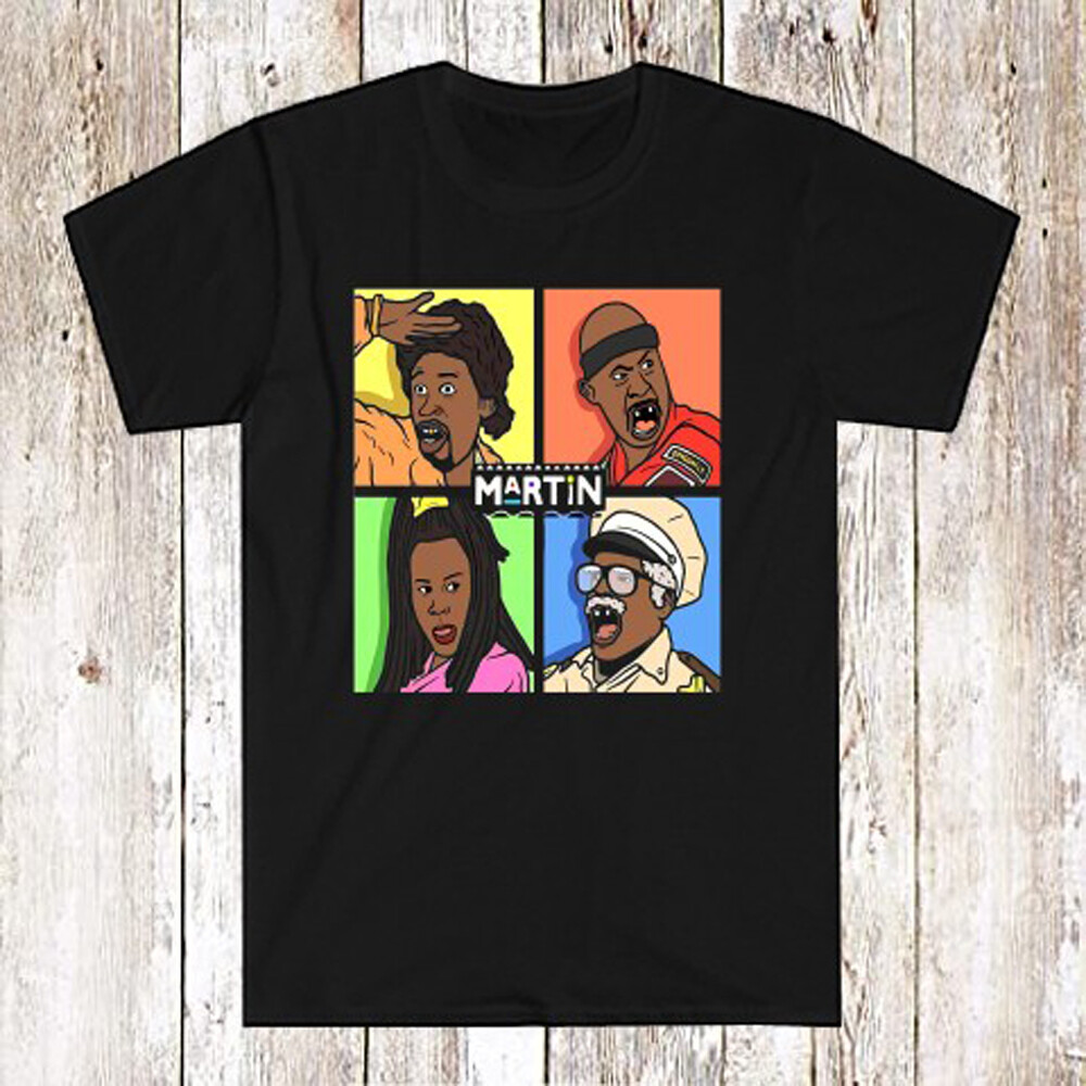 Martin TV Show Cartoon Style Men's Black T-Shirt Size S-5XL gallery